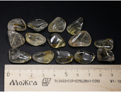 Кварц с рутилом (рутиловый) в ассортименте, галтовка, Бразилия (15-20 мм, 1,5-3 г) №27034