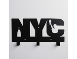 Вешалка интерьерная на 3 крючка "NYC", черная