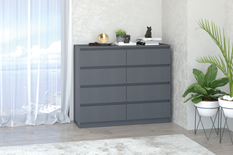 Комод №3 1200 (8 ящ.) Хилтон, графит