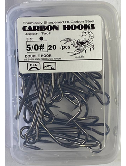 Крючок-двойник Carbon Hooks Scorpion 20шт #5/0