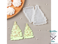 Силиконовая форма «Ёлка с бантиками», цвет прозрачный