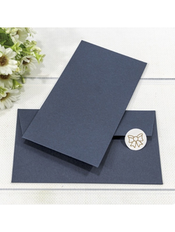 Конверт подарочный (тем. синий), 16,9*9,4см