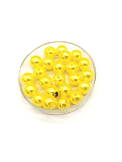 Бусины пластиковые под жемчуг 8 мм, цвет желтый