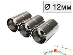 МАГНИТНАЯ ЗАСТЁЖКА "ЦИЛИНДР" -12мм - НИКЕЛЬ (ТЁМНОЕ СЕРЕБРО)