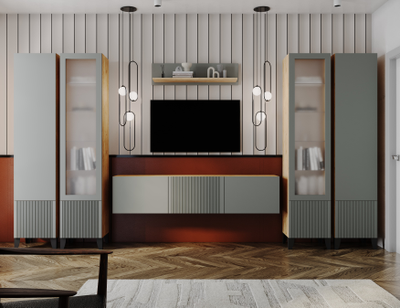 Рея Комплект мебели для гостиной Дуб Крафт Золотой/ МДФ Гранит Софт Матовый