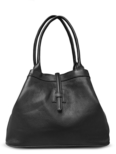 (АРТИКУЛ: 9766/0/82) СУМКА ЖЕНСКАЯ БОЛЬШАЯ, НАТУРАЛЬНАЯ КОЖА, ЧЕРНАЯ, РУЧКИ И РЕМЕНЬ ЧЕРЕЗ ПЛЕЧО