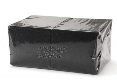 Салфетки столовые, однослойные, цвет черный, 24х24 см