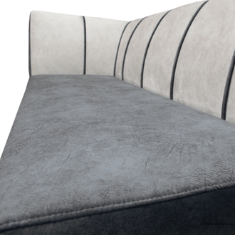 Кухонный ДИВАН "ФОРУМ-8" с боковой спинкой, Серый/Слоновая кость Левый