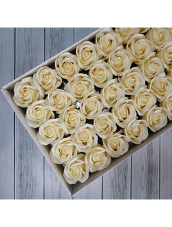 Розы из мыла "Корея" 50 шт Кремовый