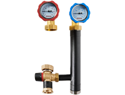 Насосная группа ROMMER с термостатическим смесительным клапаном (20-40°С) 1" без насоса Арт. RDG-000