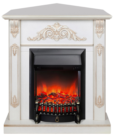 Угловой электрокамин Anita WT с очагом Fobos