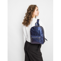 Женский кожаный рюкзак Anzolla Premium blue chameleon 
(арт. 3040-58)