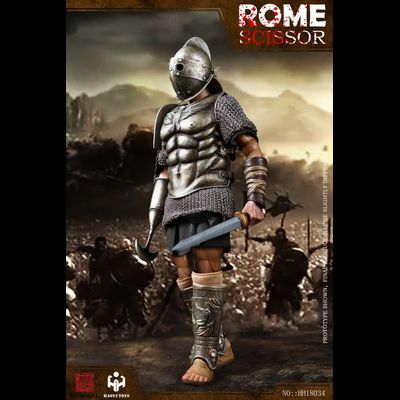 Римский гладиатор скисор (арбелас) в серебряной броне - Коллекционная ФИГУРКА 1/6 Imperial Army Hunting Ground Fighter SCISSOR Silver Edition (HH18034) - HHMODEL &amp; HAOYUTOYS