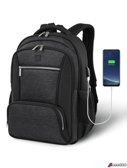 Рюкзак BRAUBERG FUNCTIONAL с отделением для ноутбука, 2 отделения, USB-порт, «Secure», 46×30×18 см. 270751