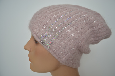 Шапка бини розовая Италия