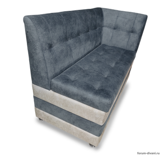 Кухонный ДИВАН "ФОРУМ-5МН" С БОКОВОЙ СПИНКОЙ, Серый/слоновая кость Правый