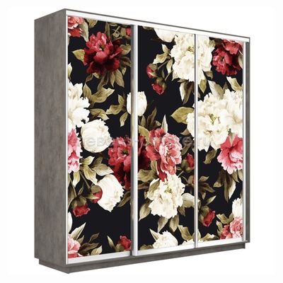 Шкаф-купе Трио-Фото (Пионы) 1800*450*2200