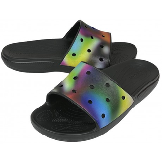 CROCS CLASSIC SLIDE TIE-DYE GRAPHICS ЧЕРНЫЕ