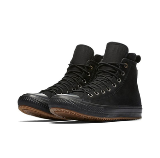 Кеды Converse All Star Waterproof Nubuck Boot total black черные высокие кожаные