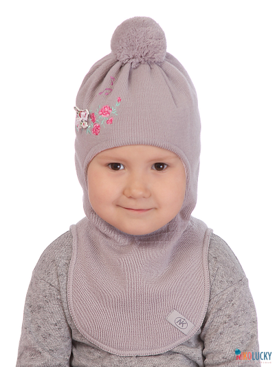 Шапка-шлем "Мелодия" 19202-04, цвет пудровый, р. 52-54