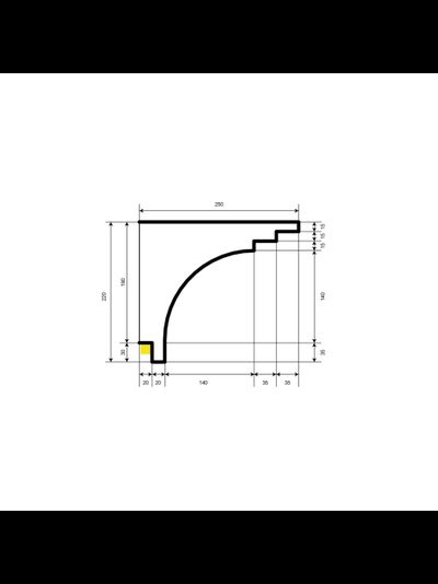 Фасадный карниз для подсветки KC305