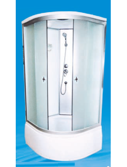 Душевая кабина Водный Мир ВМ-8811Е, Задние стекла белые, передние стекла матовые, 100x100x215 см.