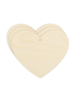 Фанера Заготовки для декора Набор "Сердца" 13 x 11 см 3 шт