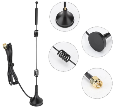 Уличная антенна WiFi (2,4/5 ГГц) с кабелем 3 метра и с магнитным основанием. (Разъём SMA Male) для систем беспроводного видеонаблюдения (усиление 11 Дб)