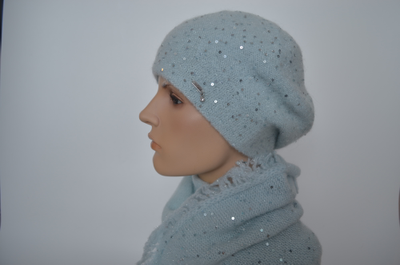 Vizio голубой шарф и берет