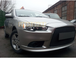 Защита радиатора Mitsubishi Lancer X 2011- black PREMIUM