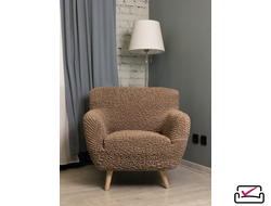 Чехол на кресло Микрофибра Капучино. Защита мягкой мебели от животных.