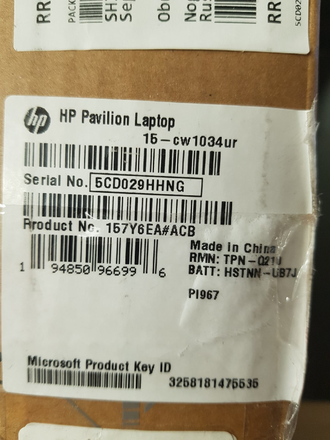 ULTRABOOK HP PAVILION 15-CW1034UR ( 15.6 FHD IPS AMD RYZEN 5 3500U (RADEON VEGA 8) 8GB 512SSD )
