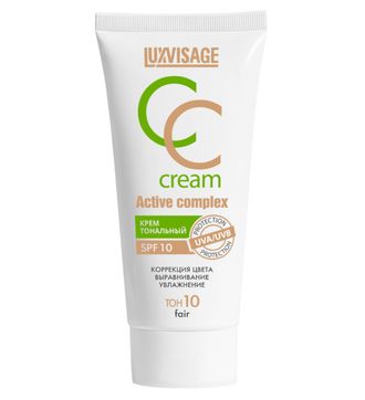 Крем тональный CC для лица Active complex SPF 10 LUXVISAGE, 30 мл