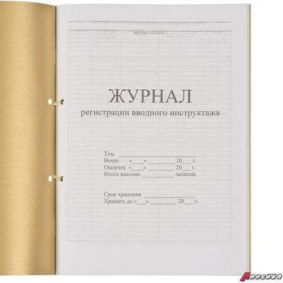 Журнал регистрации вводного инструктажа, 32 л., сшивка, пломба, обложка ПВХ. 130204