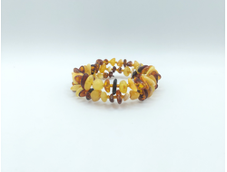 Браслет из  янтаря , двойной , безразмерный