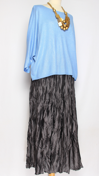 ДЖЕМПЕР "КИМОНО НАКАТ" синий, голубой до р.54