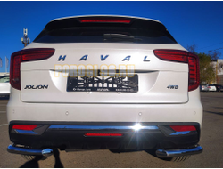 Защита заднего бампера  угловая d60 для Haval Jolion 2021-