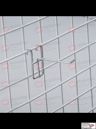 220001 Крючок металлический на торговую решетку-сетку хром, L=200, мм d=3 мм