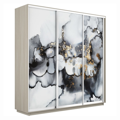 Шкаф-купе Трио-Фото (Абстракция серая) 1800*450*2200