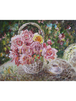 Натюрморт Розы в корзине Круглова Светлана