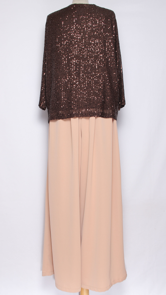 Юбка-брюки "Шёлк с бантом"бежевые до р.52