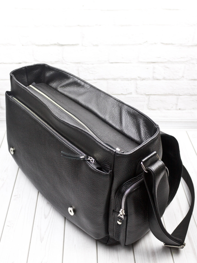 Кожаная мужская сумка Toara black (арт. 5058-61)