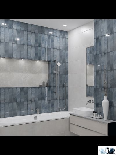 Плитка Azori Bricks Azul 31,5 х 63 см настенная синий