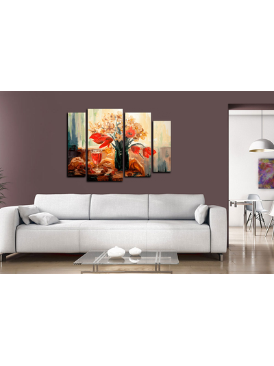 Модульная картина "Цветы и вино"