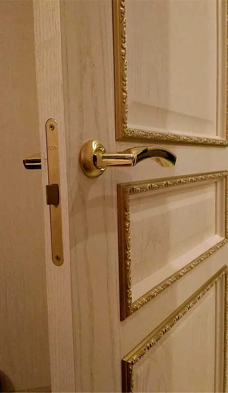 фото установленной магнитной защелки AGB на межкомнатной двери.