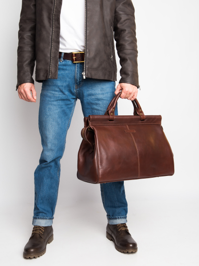 Кожаный саквояж Veano Premium brown (арт. 4004-53)