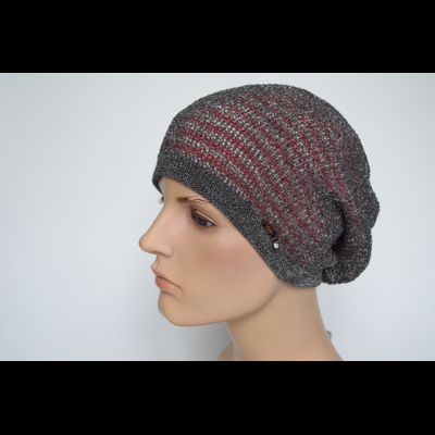 Берет Vizio 6625 серый с бордо