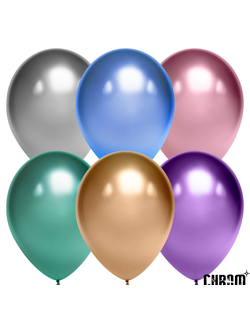 Шар 25 см Ассорти, Хром