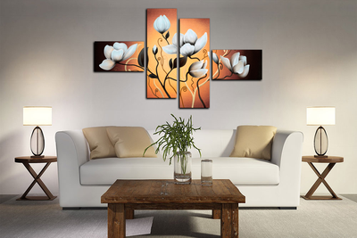 Модульная картина "Белый цветок"