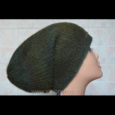 Зеленая шапка женская  Vizio Италия 5872 чулок зима 2018